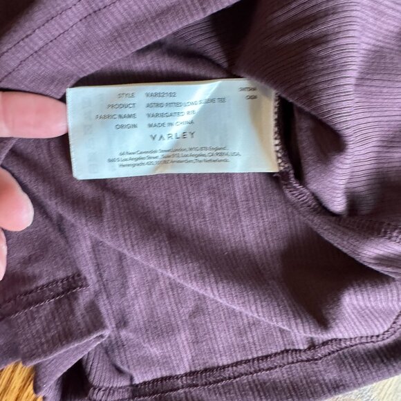 Varley Astrid Fitted Long-Sleeve Tee in Huckleberry, Size Small - Picture 3 of 5